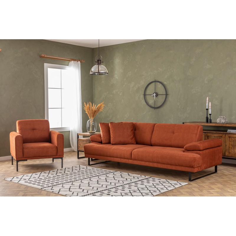 Atelier del Sofa 3-Seat Sofa-Bed Mustang - Orange Orange