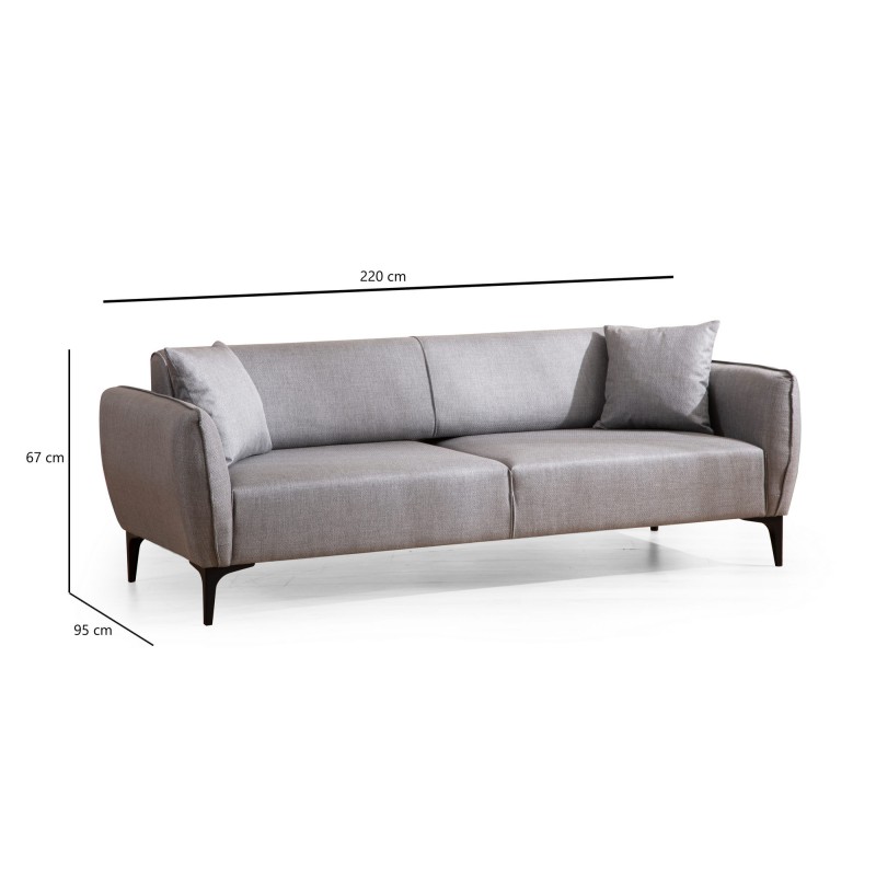 Atelier del Sofa 3-Seat Sofa Belissimo - Grey Grey