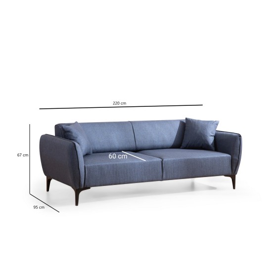 3-Seat Sofa Belissimo - Blue Blue 3-Seat Sofa Belissimo - Blue Blue