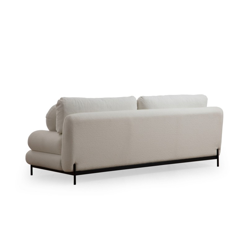 Τριθέσιος Καναπές - Livorno - Χρώμα Λευκό - 230x92x85εκ