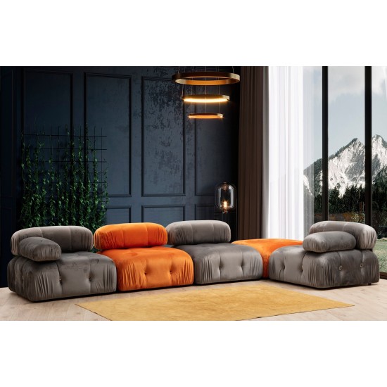 Atelier del Sofa Tuffet Bubble Pouffe - Orange Orange