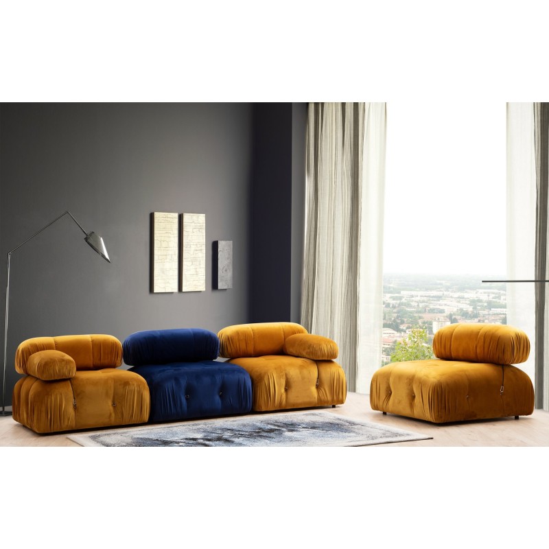 1-Seat Sofa Bubble O1 - Velvet Blue Blue
