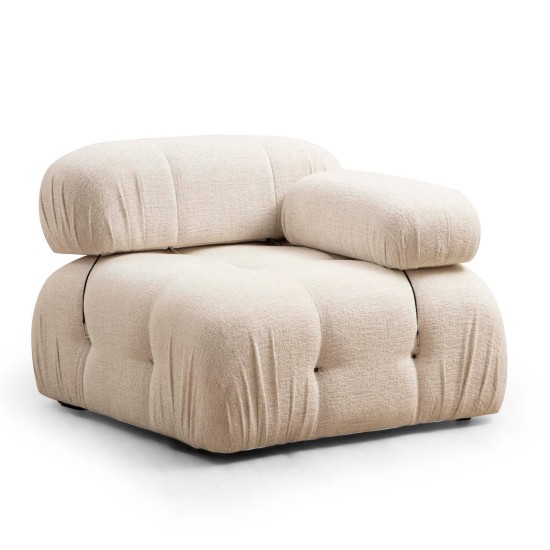 1-Seat Sofa Bubble 1R - Cream Bouclette Cream 1-Seat Sofa Bubble 1R - Cream Bouclette Cream