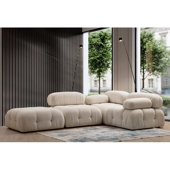 1-Seat Sofa Bubble 1R - Cream Bouclette Cream 1-Seat Sofa Bubble 1R - Cream Bouclette Cream