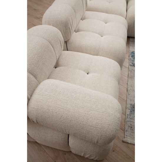 1-Seat Sofa Bubble 1R - Cream Bouclette Cream 1-Seat Sofa Bubble 1R - Cream Bouclette Cream