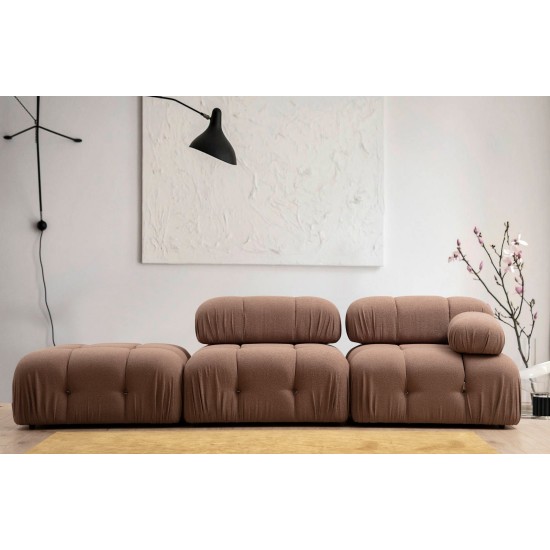 1-Seat Sofa Bubble 1R - Brown Bouclette Brown 1-Seat Sofa Bubble 1R - Brown Bouclette Brown