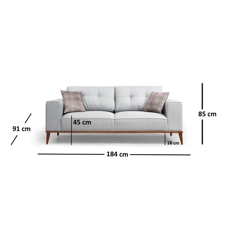 Atelier del Sofa 2-Seat Sofa-Bed Montana 2 Seater Grey