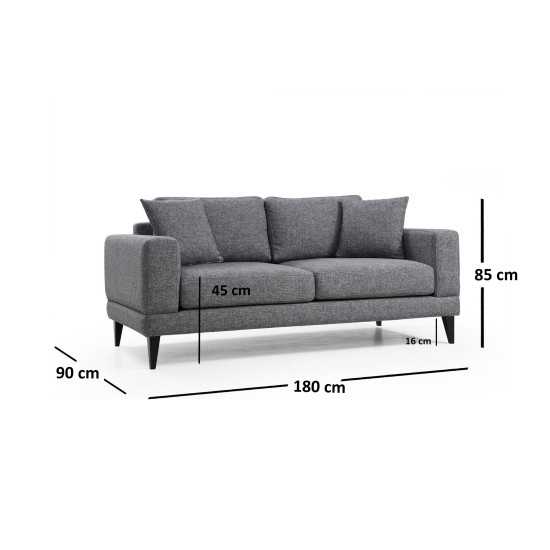 2-Seat Sofa Nordic 2 Seater Dark Grey Atelier del Sofa 2-Seat Sofa Nordic 2 Seater Dark Grey