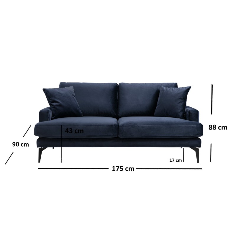 Atelier del Sofa 2-Seat Sofa Papira 2 Seater - Navy Blue Navy Blue