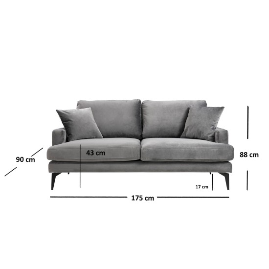 2-Seat Sofa Papira 2 Seater - Grey Grey Atelier del Sofa 2-Seat Sofa Papira 2 Seater - Grey Grey