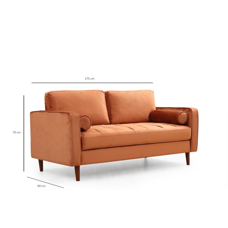 2-Seat Sofa Rome - Orange Orange