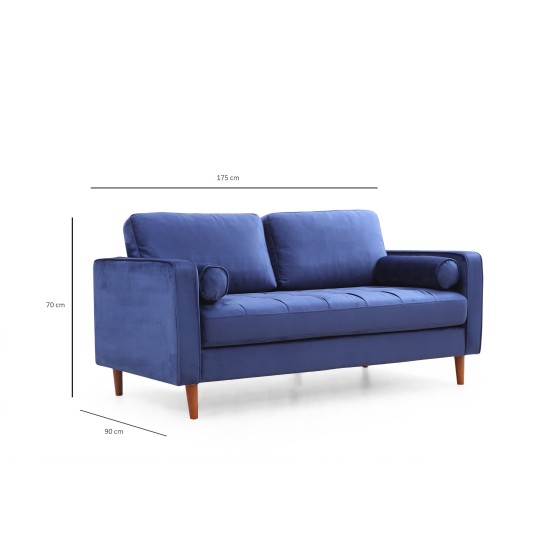 2-Seat Sofa Rome - Navy Blue Navy Blue 2-Seat Sofa Rome - Navy Blue Navy Blue