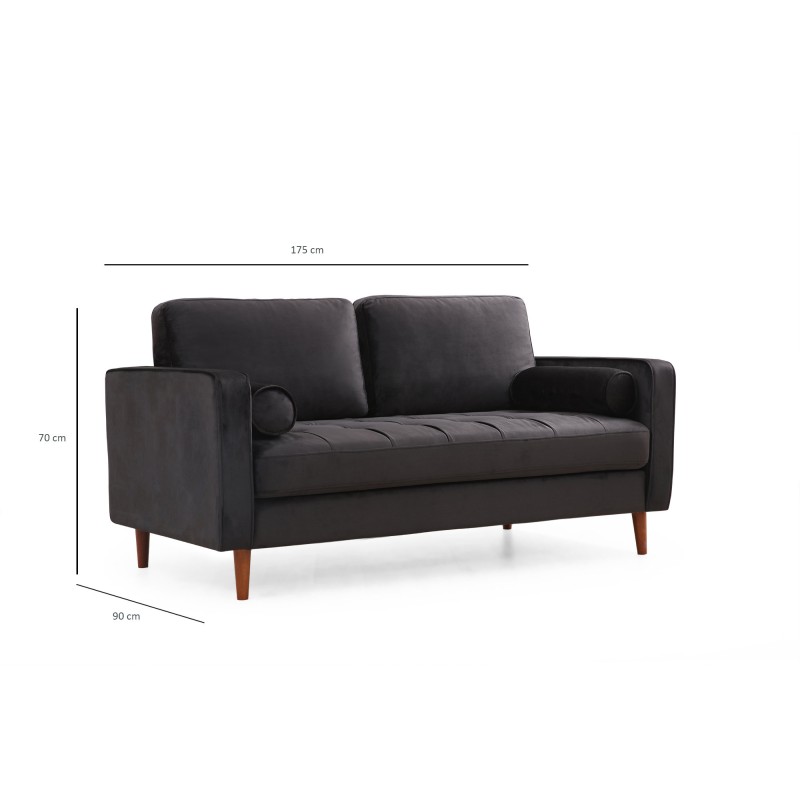 2-Seat Sofa Rome - Black Black
Oak