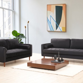 2-Seat Sofa Rome - Black Black
Oak