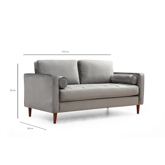 2-Seat Sofa Rome - Light Grey Light Grey 2-Seat Sofa Rome - Light Grey Light Grey