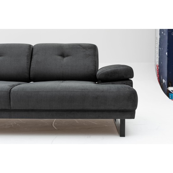Atelier del Sofa 2-Seat Sofa-Bed Mustang - Anthracite Anthracite