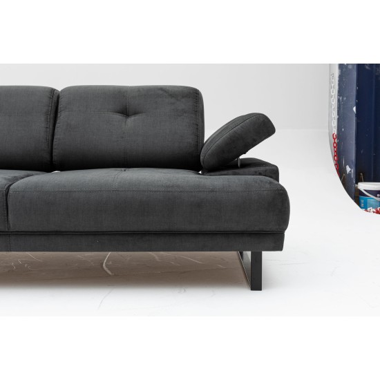 Atelier del Sofa 2-Seat Sofa-Bed Mustang - Anthracite Anthracite
