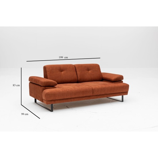 2-Seat Sofa-Bed Mustang - Orange Orange Atelier del Sofa 2-Seat Sofa-Bed Mustang - Orange Orange