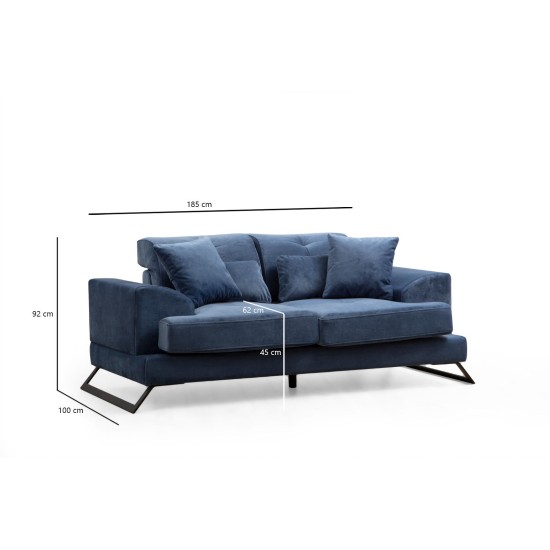 2-Seat Sofa Frido - Navy Blue Navy Blue 2-Seat Sofa Frido - Navy Blue Navy Blue