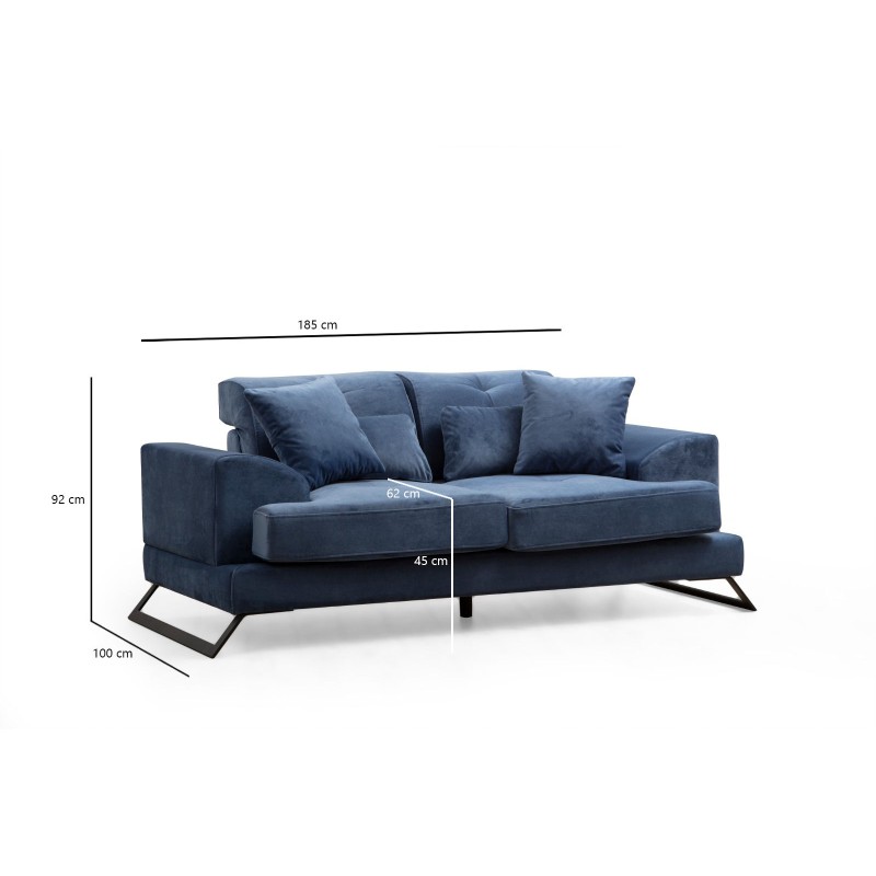 2-Seat Sofa Frido - Navy Blue Navy Blue