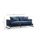 2-Seat Sofa Frido - Navy Blue Navy Blue 2-Seat Sofa Frido - Navy Blue Navy Blue