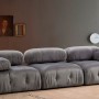 Τριθέσιος Καναπές Bubble ( L1-O1-1R) - Χρώμα Grey - 