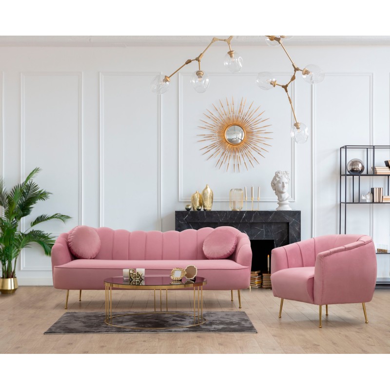 3-Seat Sofa Istiridye - Rose Dusty Rose