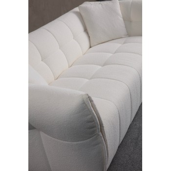 Τριθέσιος Καναπές - Boxer 3 - Χρώμα Λευκό - 240x105x75εκ