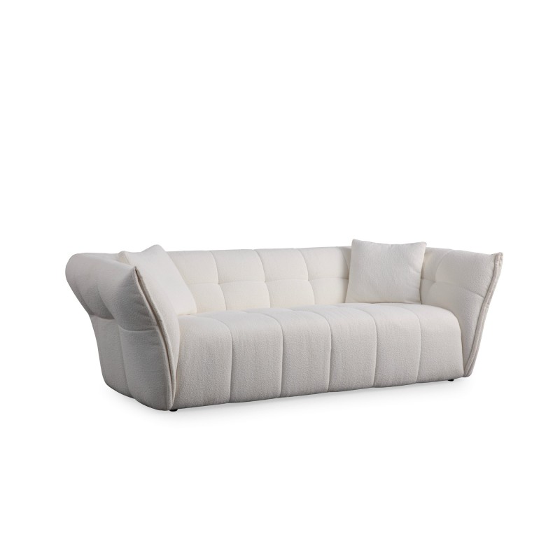 Τριθέσιος Καναπές - Boxer 3 - Χρώμα Λευκό - 240x105x75εκ