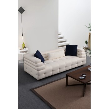 Τριθέσιος Καναπές - Boston 3 - Χρώμα Λευκό - 255x102x75εκ