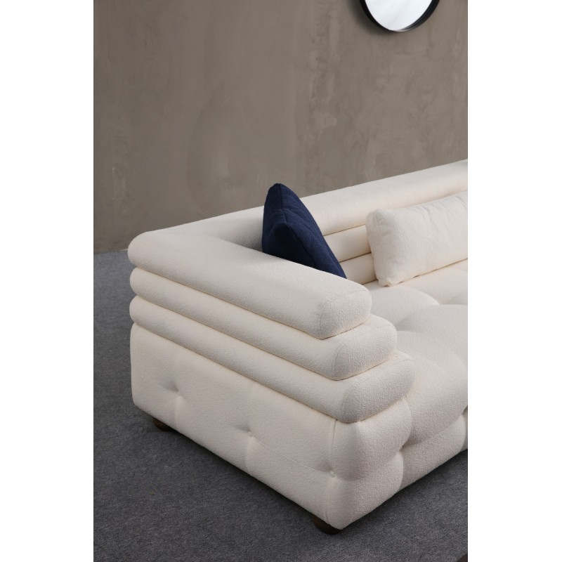 Τριθέσιος Καναπές - Boston 3 - Χρώμα Λευκό - 255x102x75εκ