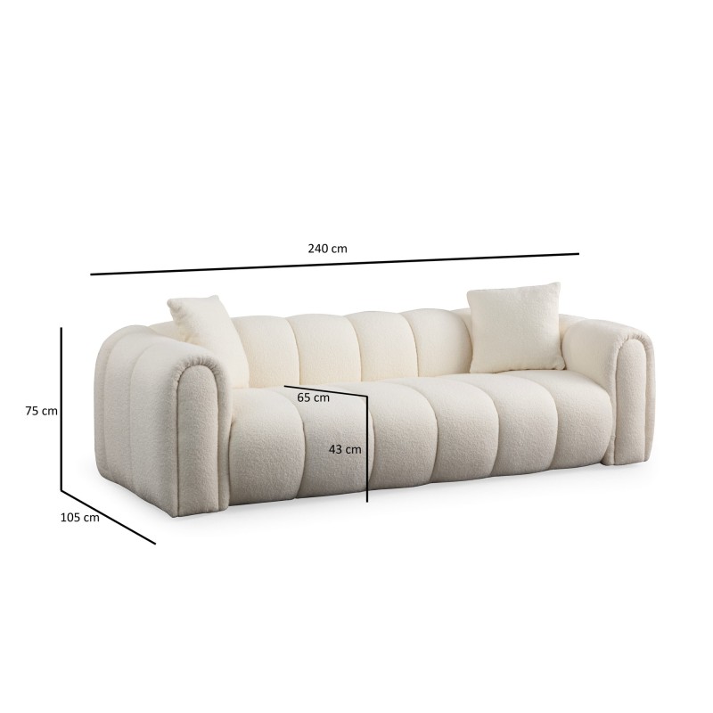 3-Seat Sofa Puffy 3 - White White