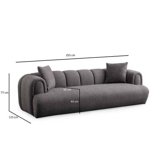 3-Seat Sofa Puffy 3 Plain - Anthracite Anthracite 3-Seat Sofa Puffy 3 Plain - Anthracite Anthracite