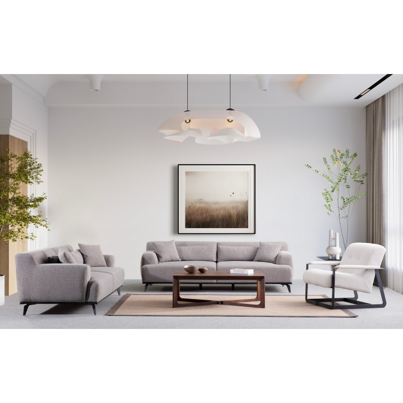 Τριθέσιος Καναπές - Jaguar 3 - Χρώμα Γκρι Καφέ - 240x100x75εκ