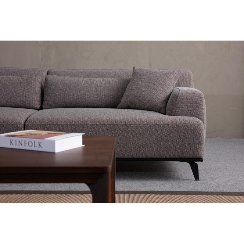 Τριθέσιος Καναπές - Jaguar 3 - Χρώμα Γκρι Καφέ - 240x100x75εκ