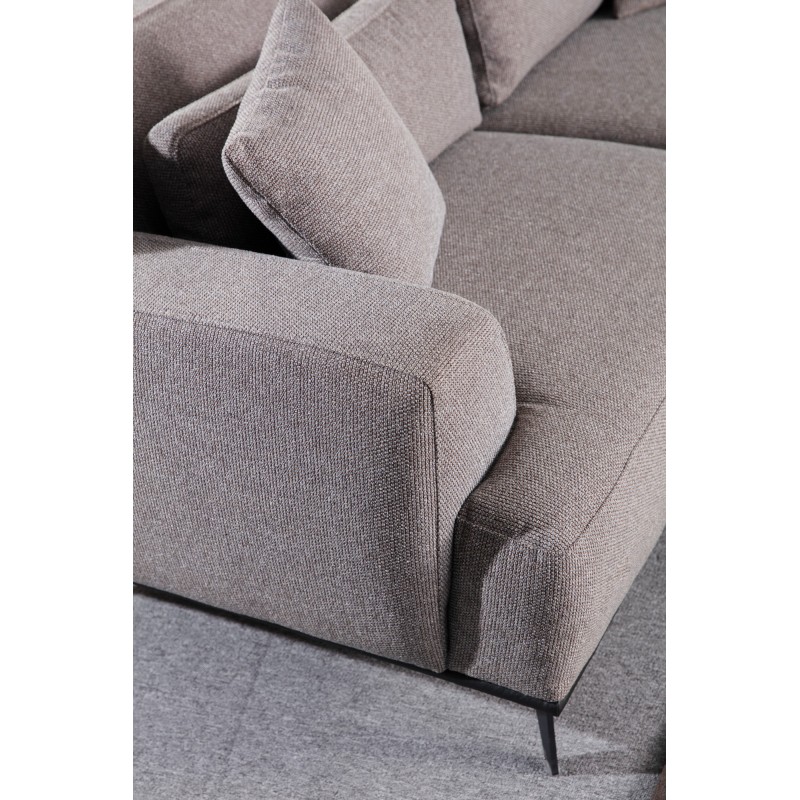 Τριθέσιος Καναπές - Jaguar 3 - Χρώμα Γκρι Καφέ - 240x100x75εκ