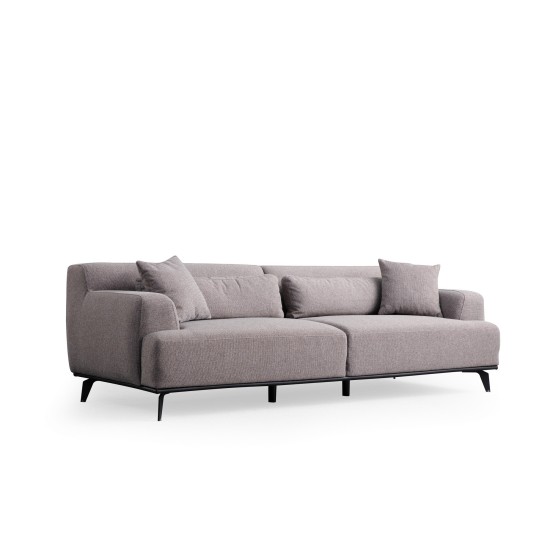 Τριθέσιος Καναπές - Jaguar 3 - Χρώμα Γκρι Καφέ - 240x100x75εκ