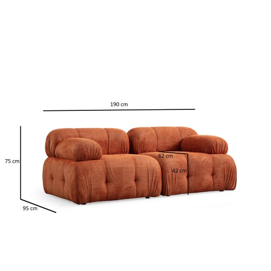 Διθέσιος Καναπές - Petite - Χρώμα Πορτοκαλί - 195x95x75εκ Διθέσιος Καναπές - Petite - Χρώμα Πορτοκαλί - 195x95x75εκ