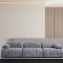 Τριθέσιος Καναπές - Petite - Χρώμα Γκρι- 290x95x75εκ