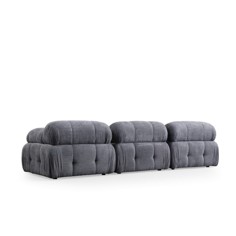 Τριθέσιος Καναπές - Petite - Χρώμα Γκρι- 290x95x75εκ