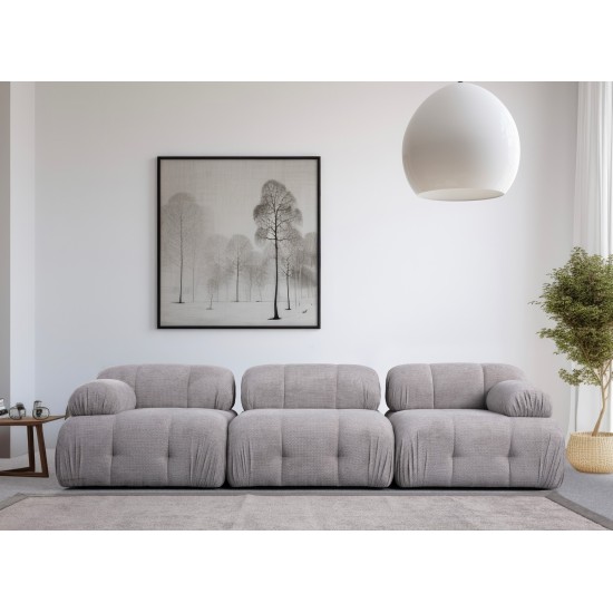 Τριθέσιος Καναπές - Petite - Χρώμα Ανοιχτό Γκρι - 290x95x75εκ
