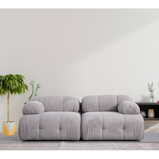 Διθέσιος Καναπές - Petite - Χρώμα Ανοιχτό Γκρι - 195x95x75εκ Διθέσιος Καναπές - Petite - Χρώμα Ανοιχτό Γκρι - 195x95x75εκ