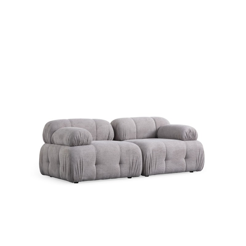 Διθέσιος Καναπές - Petite - Χρώμα Ανοιχτό Γκρι - 195x95x75εκ