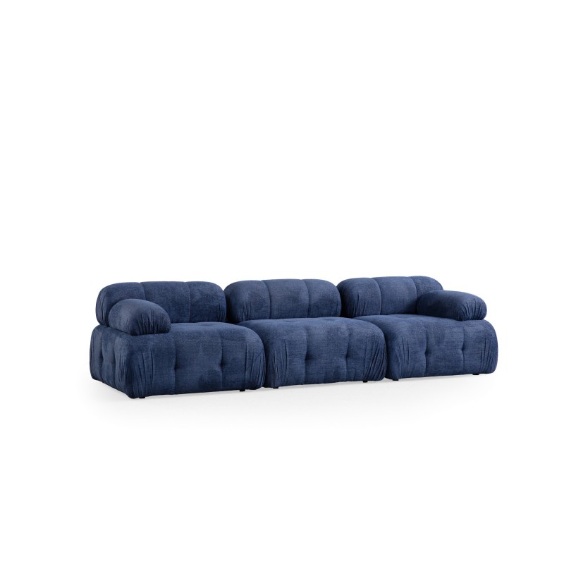 Τριθέσιος Καναπές - Petite - Χρώμα Μπλε της Νύχτας - 290x95x75εκ