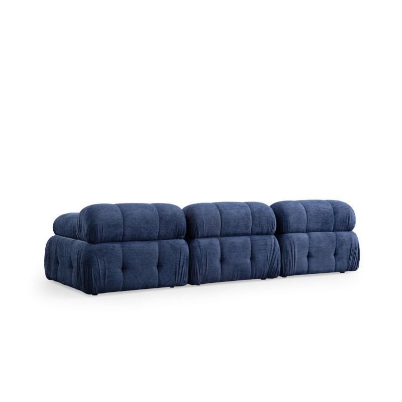 Τριθέσιος Καναπές - Petite - Χρώμα Μπλε της Νύχτας - 290x95x75εκ