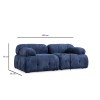 Διθέσιος Καναπές - Petite - Χρώμα Μπλε της Νύχτας - 195x95x75εκ