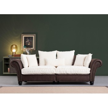 3-Seat Sofa Lawrence Lounge - Brown, White Brown
White