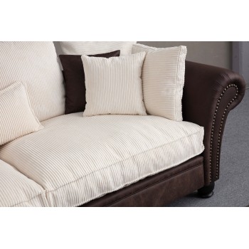 3-Seat Sofa Lawrence Lounge - Brown, White Brown
White