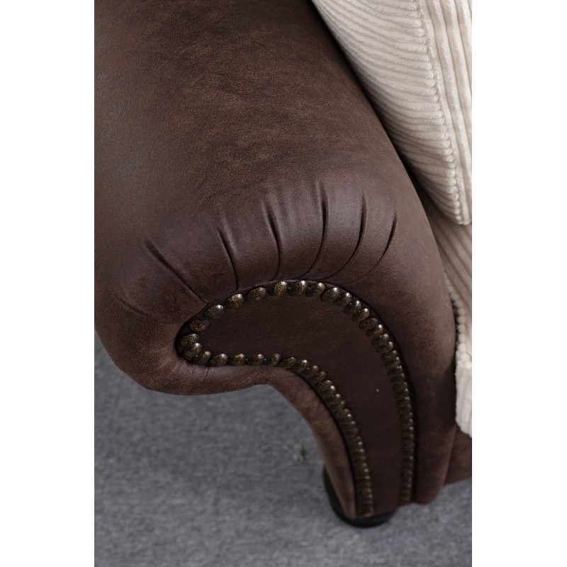 3-Seat Sofa Lawrence Lounge - Brown, White Brown
White