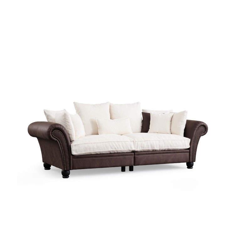 3-Seat Sofa Lawrence Lounge - Brown, White Brown
White